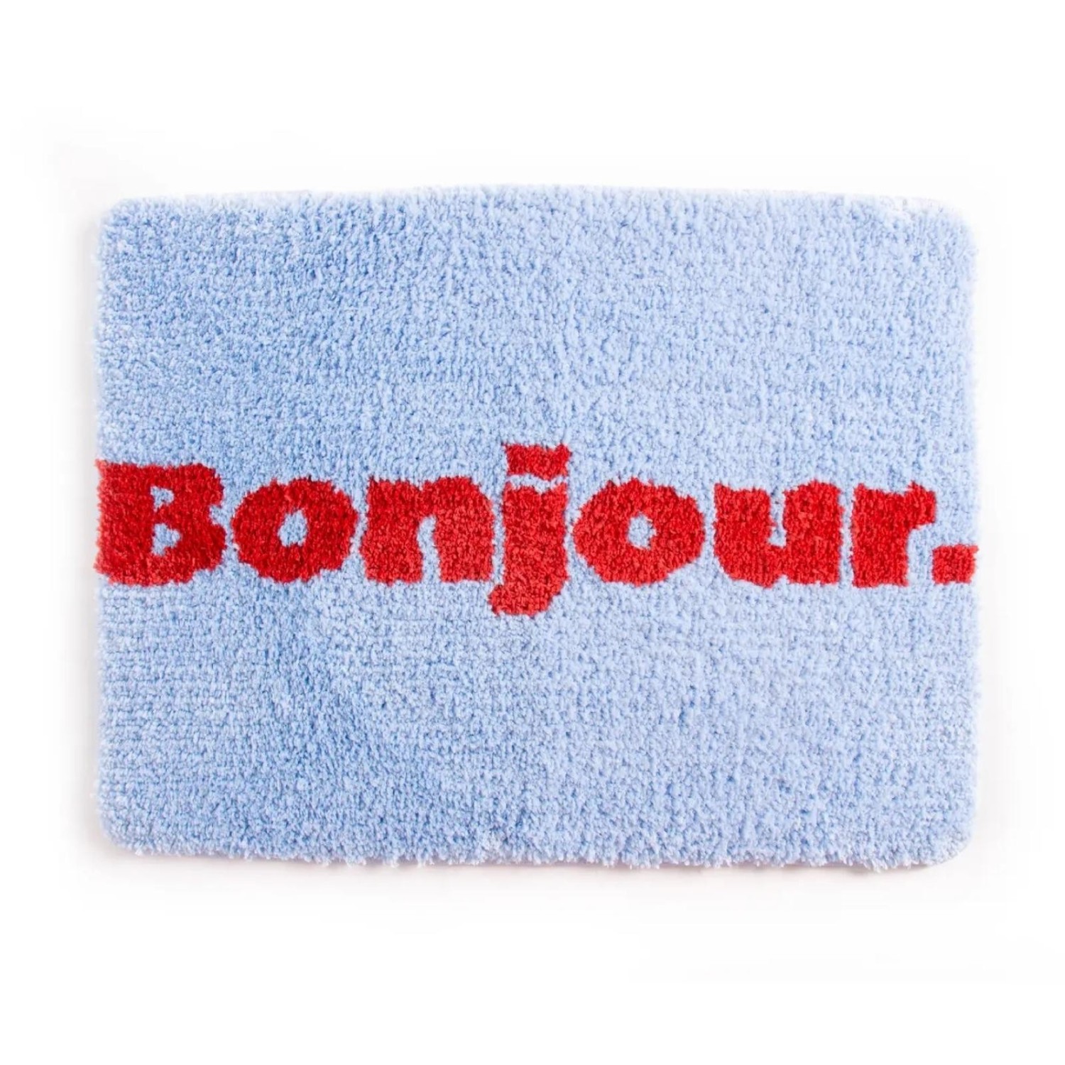 Tapis de bain Bonjour bleu clair