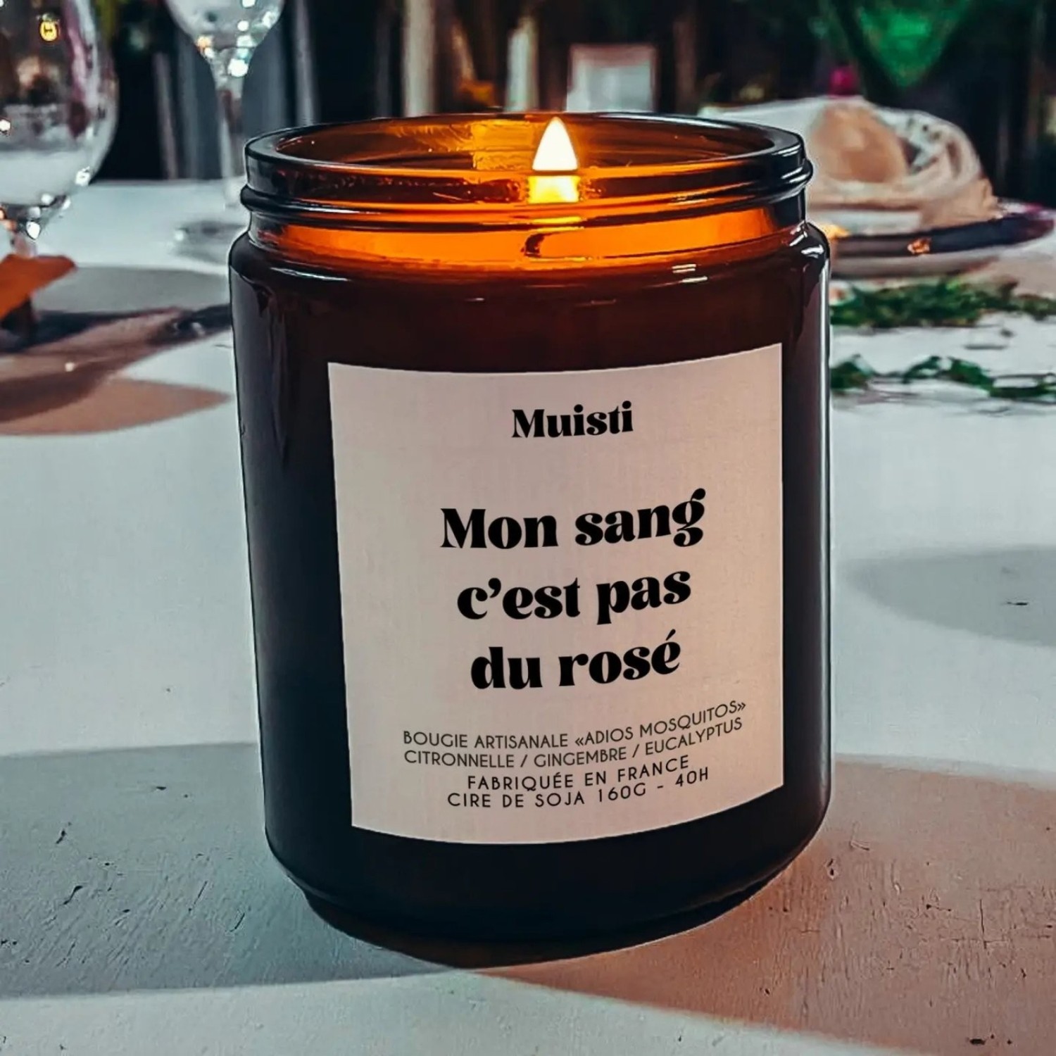 Bougie Anti-moustiques - Mon sang c’est pas du rosé