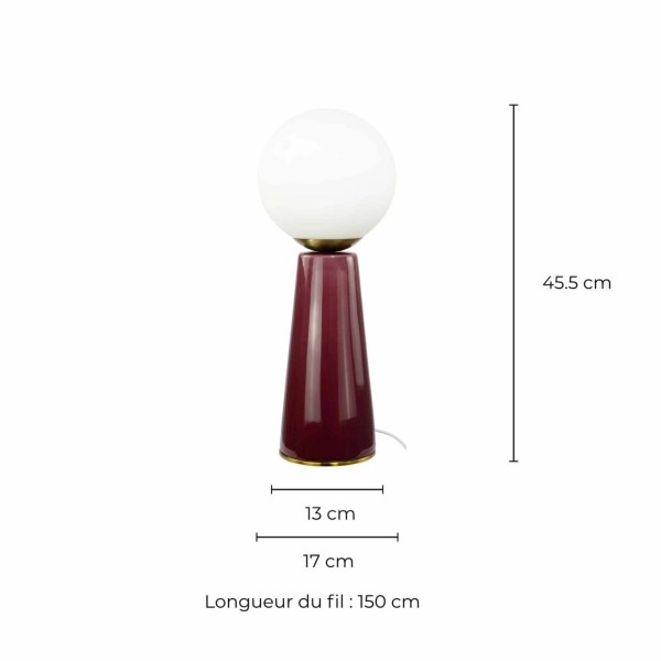 Lampe à poser Colyne bordeaux