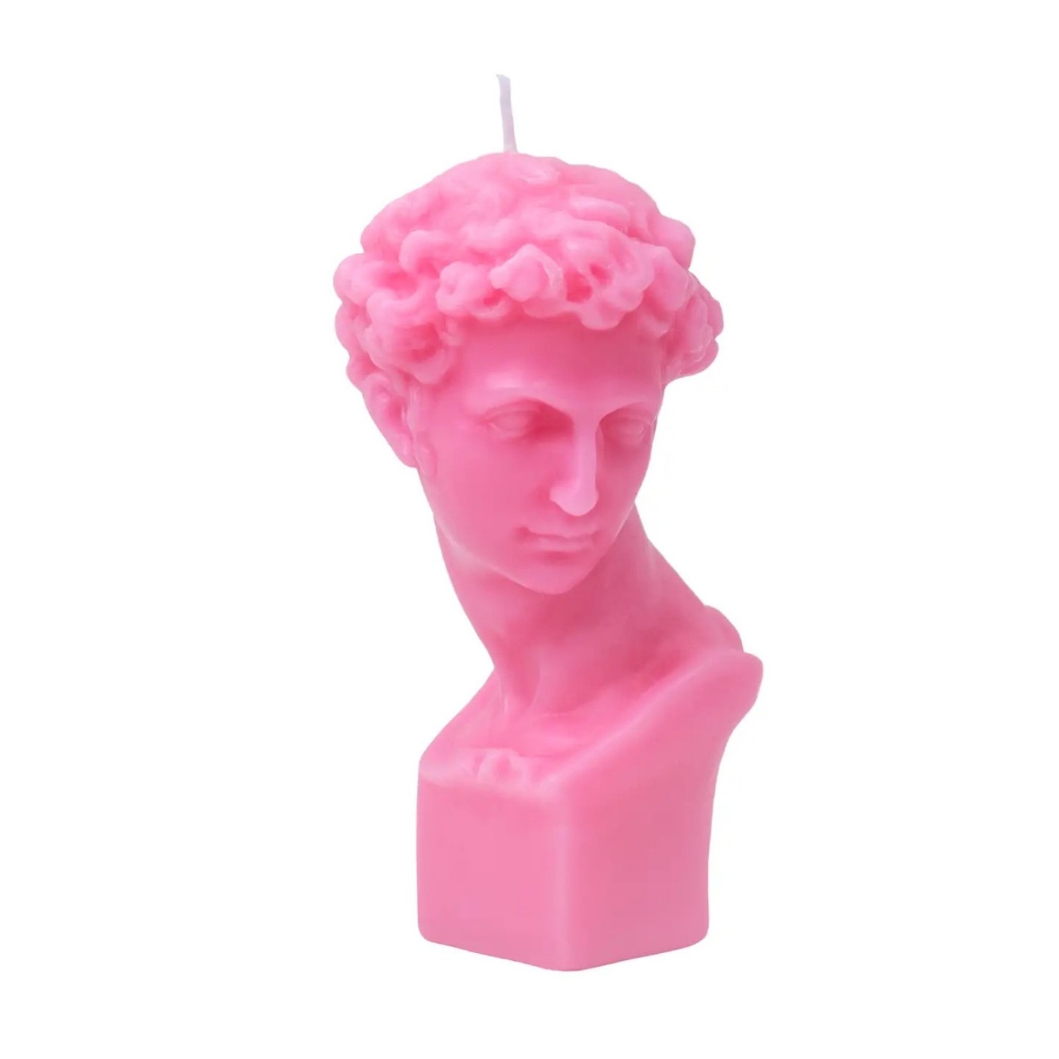 Bougie rose en forme de buste de David
