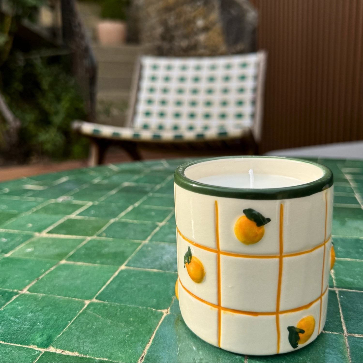 Bougie Fruity orange en céramique