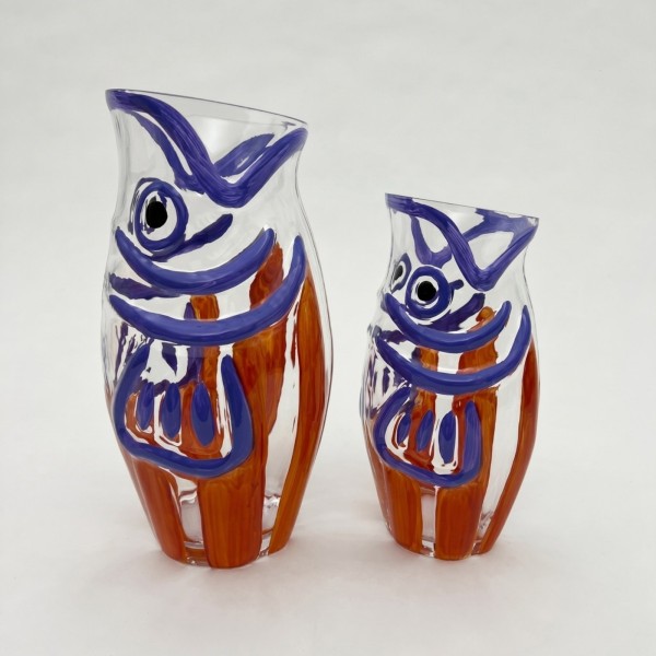 Grand vase poisson Napoléon bleu