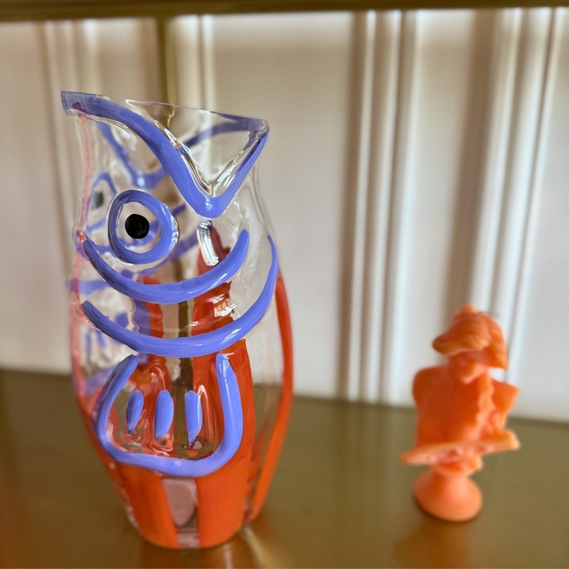 Grand vase poisson Napoléon bleu