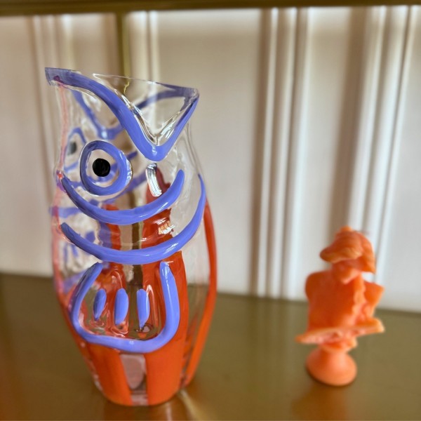 Grand vase poisson Napoléon bleu
