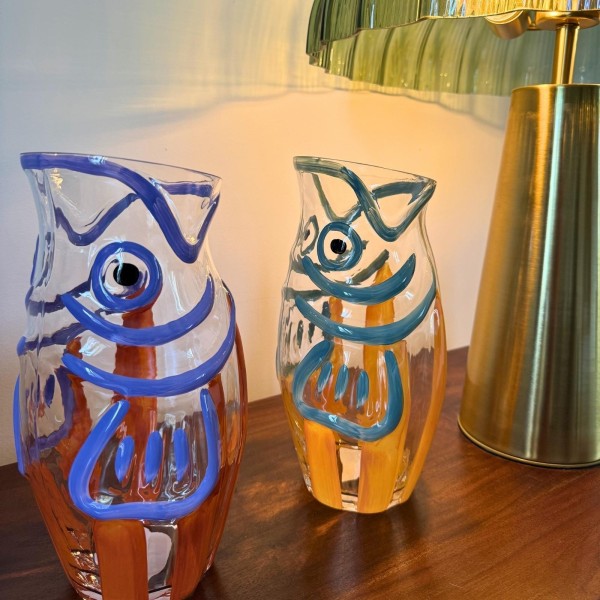 Grand vase poisson Napoléon bleu