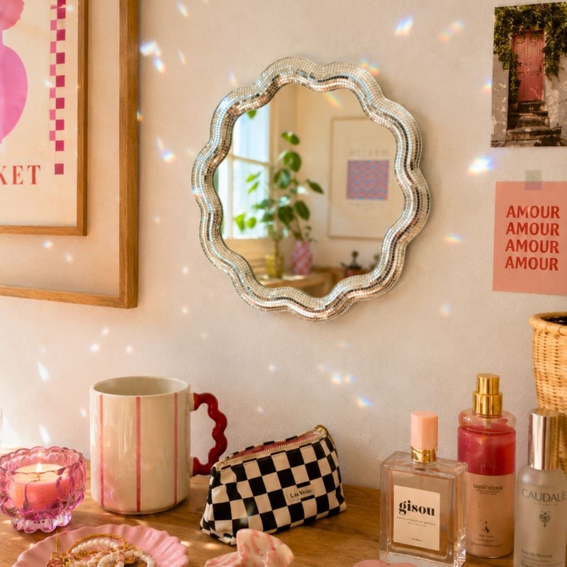 Miroir disco ondulé 30 cm