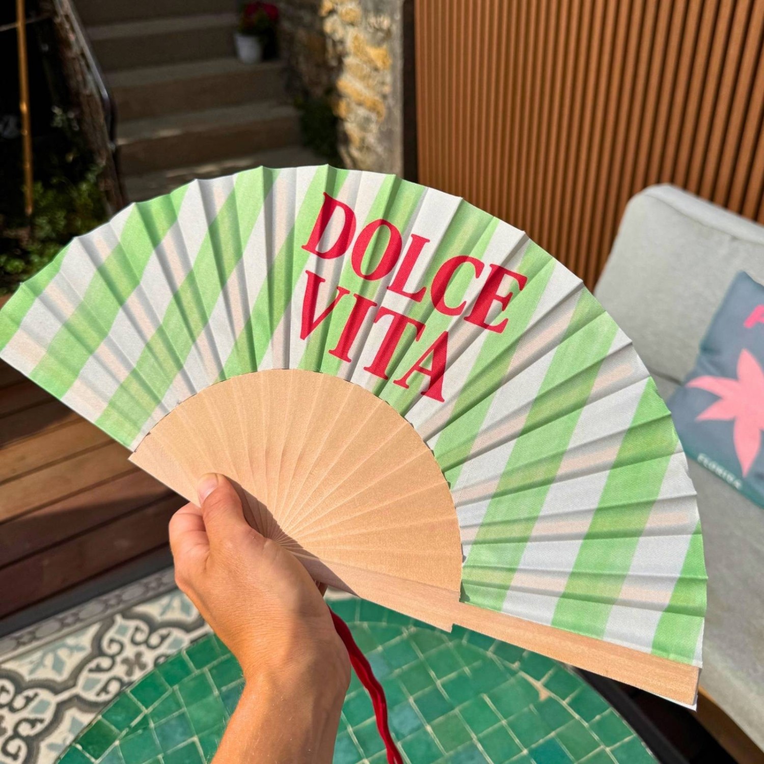 Éventail Dolce Vita avec bandoulière