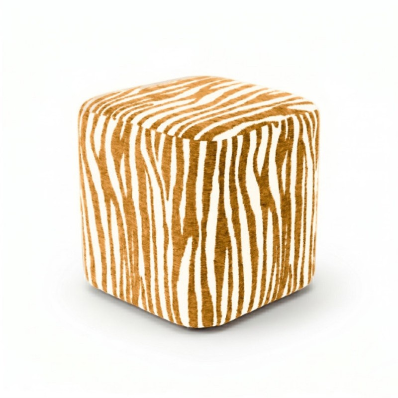 Pouf Kube Safari moutarde 2