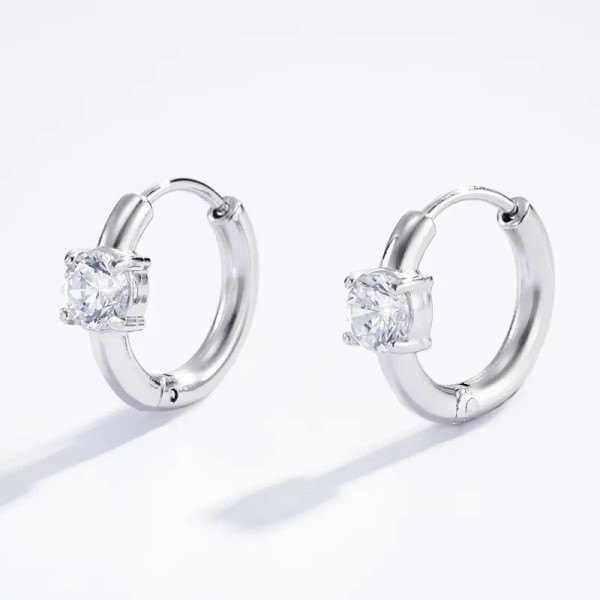 Petites boucles d’oreilles anneaux strass