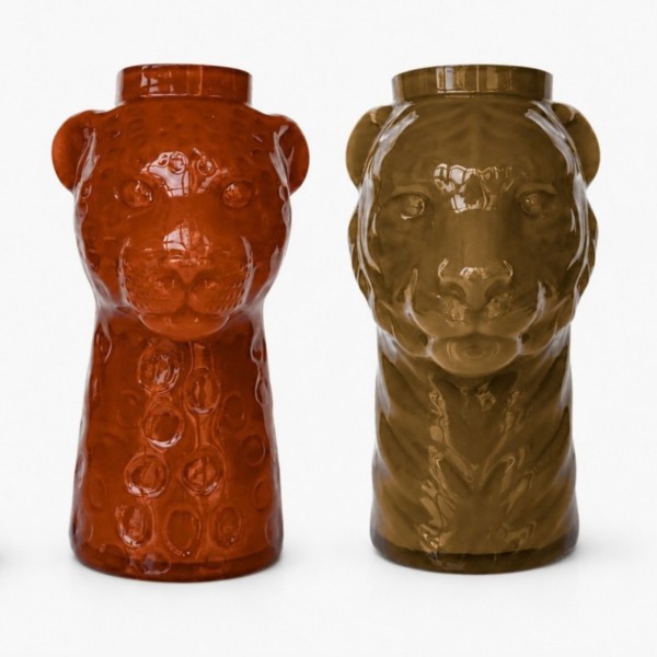 Vase Opal Lion Olive