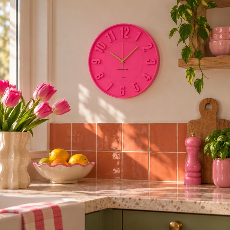 Horloge Murale Pop Rose 30 cm