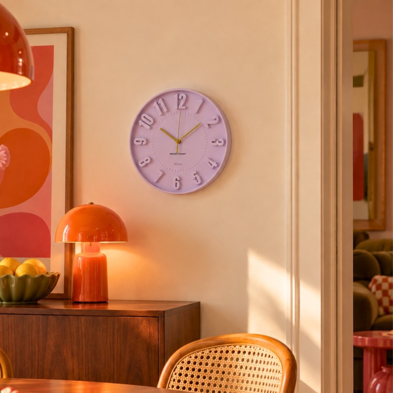 Horloge Murale Pop Lilas 30 cm