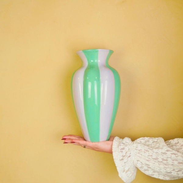 Vase Plissé Lilas & Vert