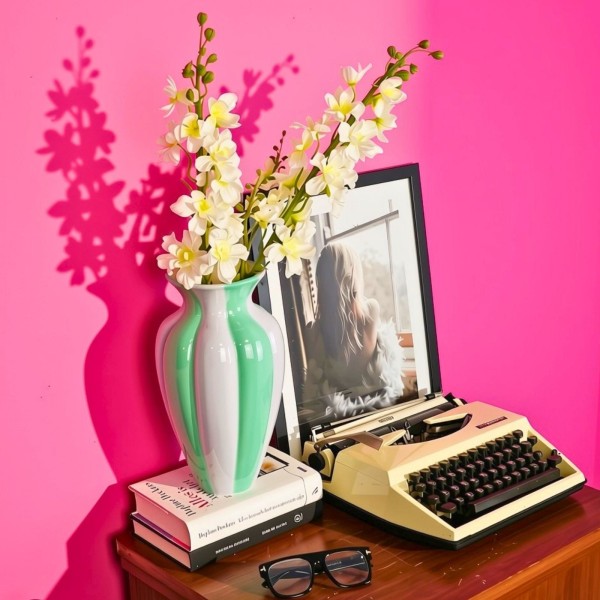 Vase Plissé Lilas & Vert