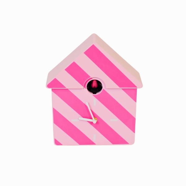 Horloge Coucou Rayée Rose