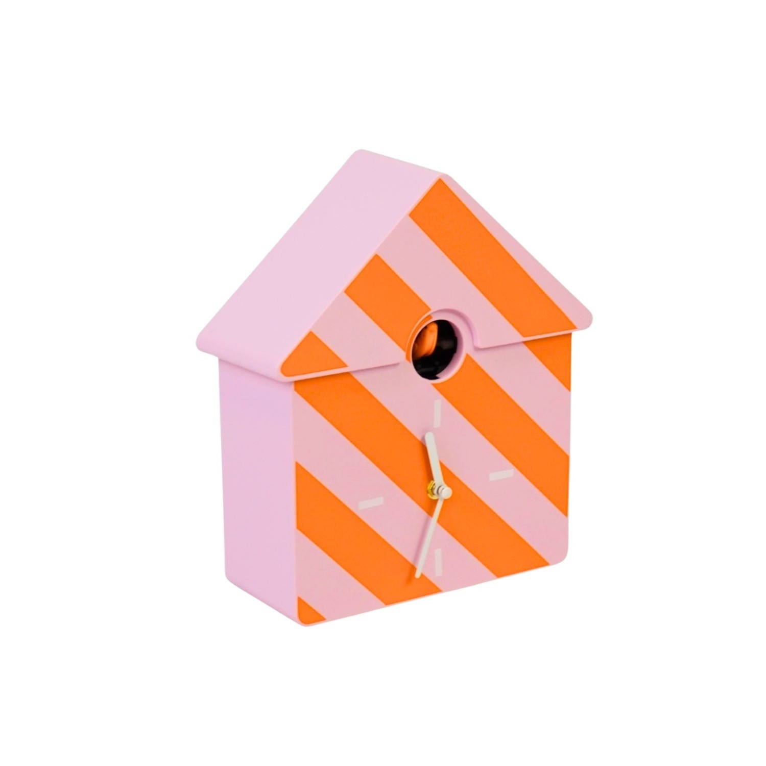 Horloge Coucou Rayée Orange & Rose
