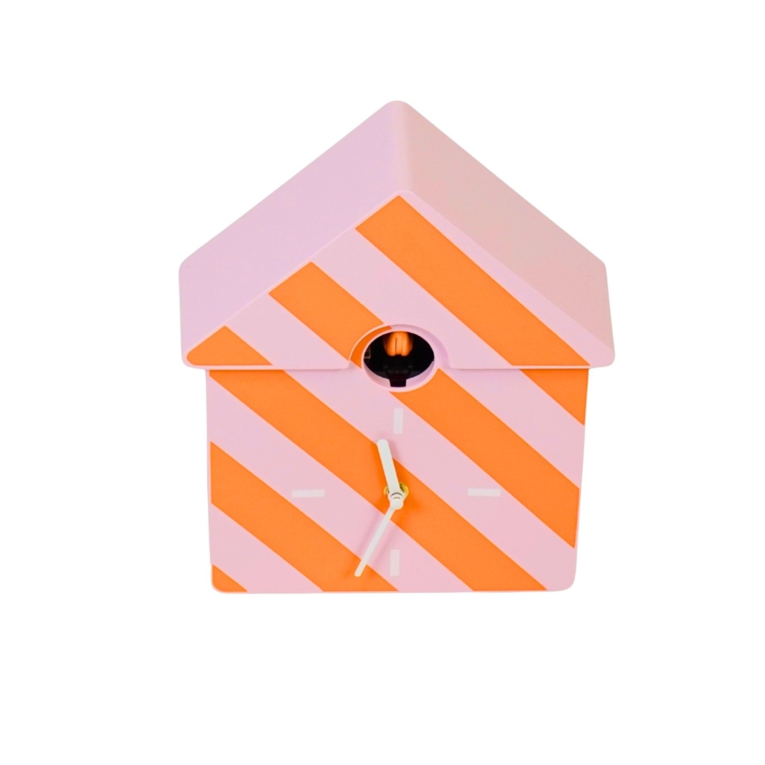 Horloge Coucou Rayée Orange & Rose