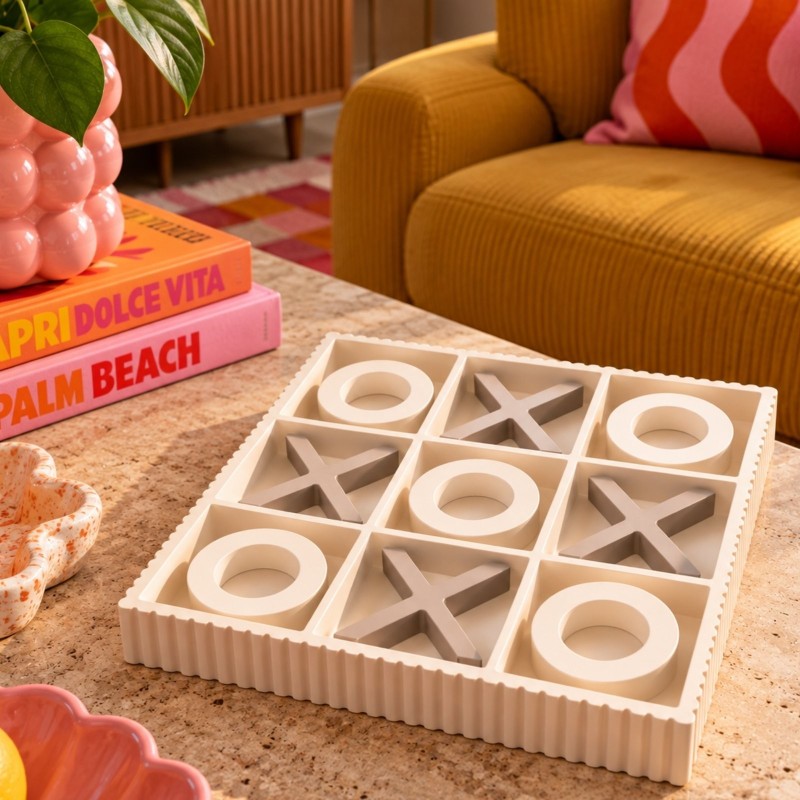 Jeu Tic Tac Toe Beige