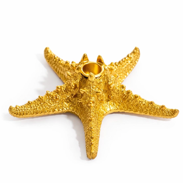 Bougeoir étoile de mer doré