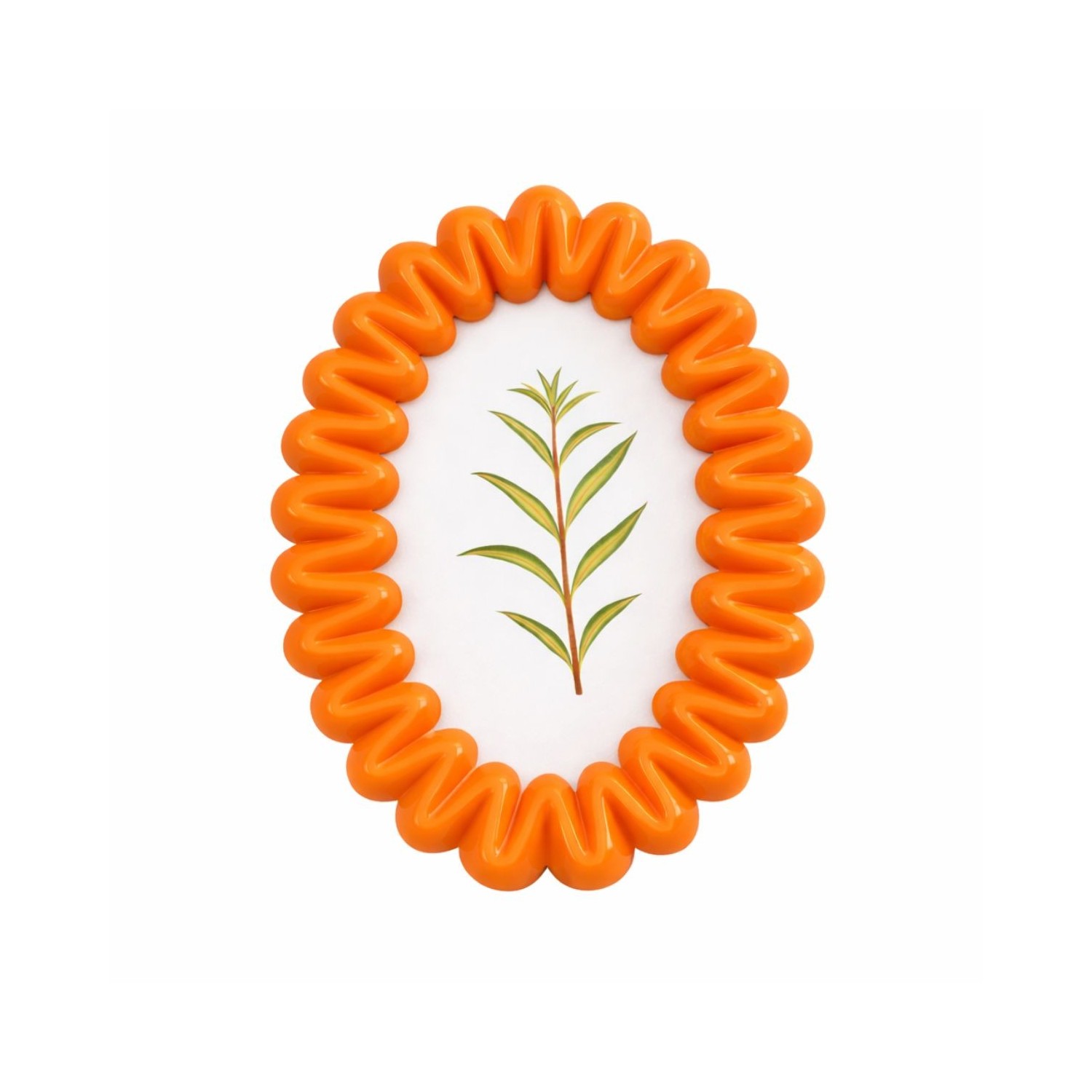 Cadre photo ovale ondulé orange pour photo 10x15 cm décoration colorée