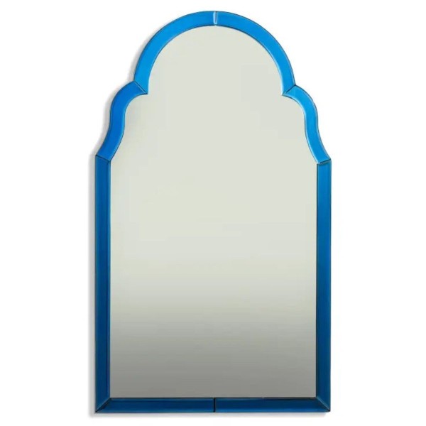 Miroir mural Venus bleu avec cadre en verre décoratif