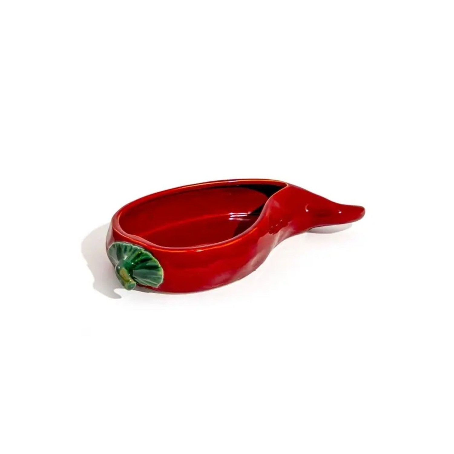 Coupelle en céramique en forme de piment rouge, petit plat décoratif original pour apéritif ou décoration de table colorée