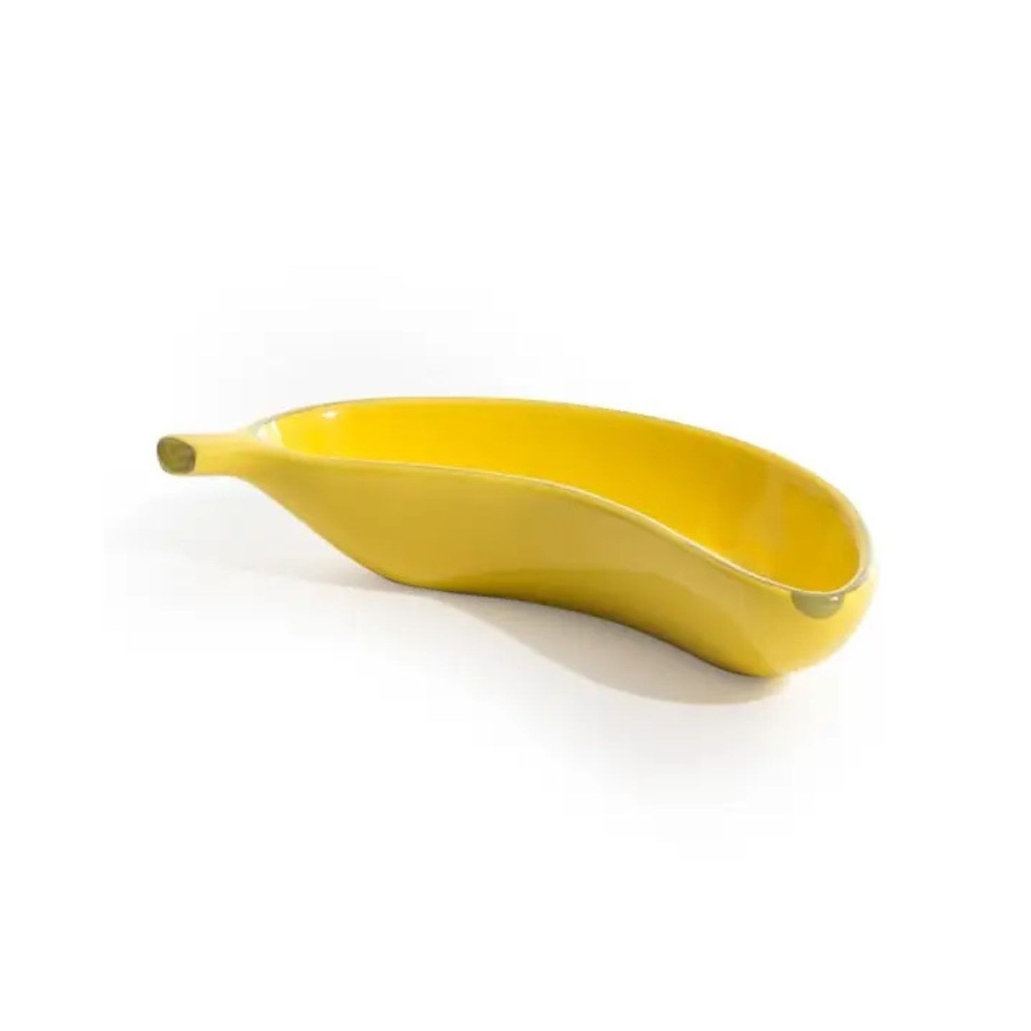 Coupelle banane en céramique jaune décorative