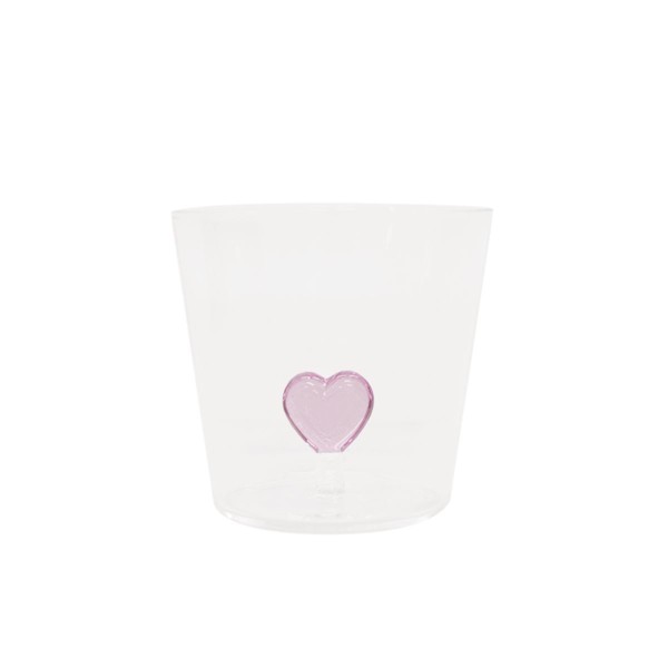 Verre Gobelet Cœur Rose