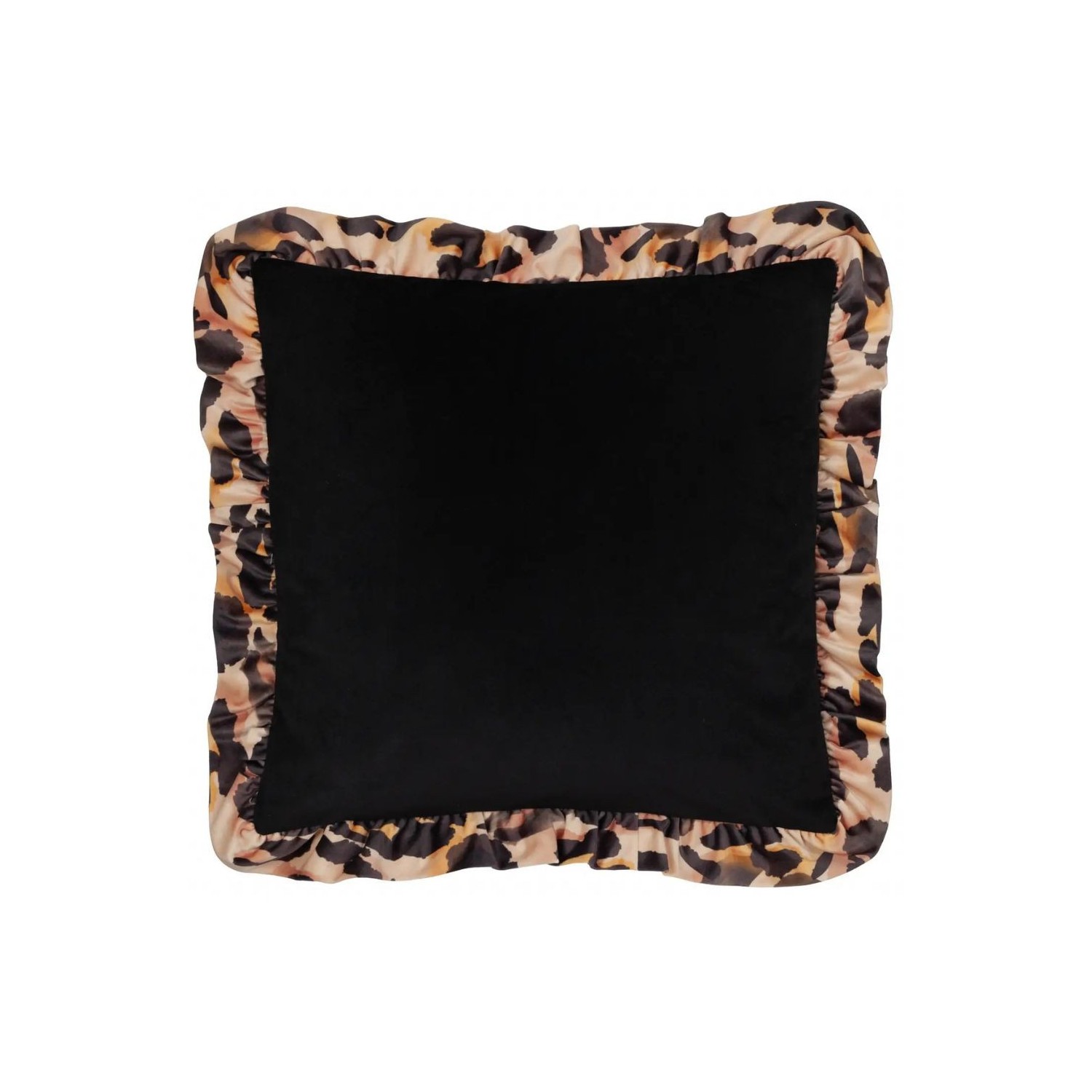 Coussin léopard à volants style rétro années 70 décoration colorée