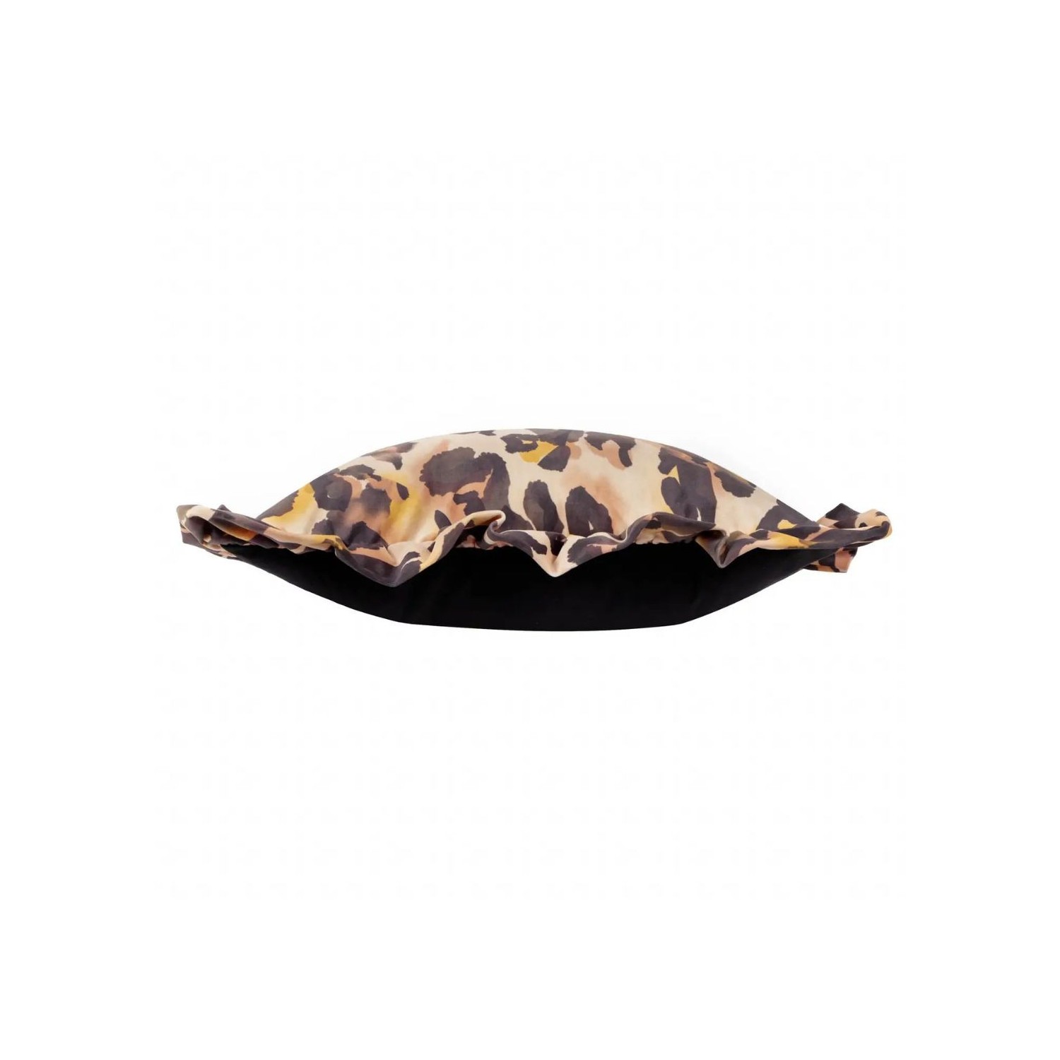 Coussin léopard à volants style rétro années 70 décoration colorée