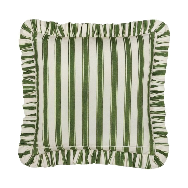 Coussin à volants avec fleurs brodées style vintage décoration colorée