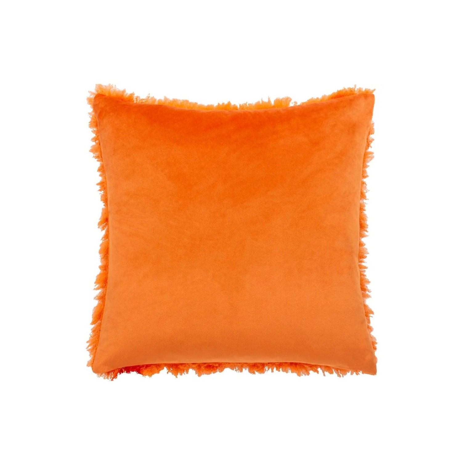 Coussin moumoute orange fluo style rétro décoration intérieure colorée