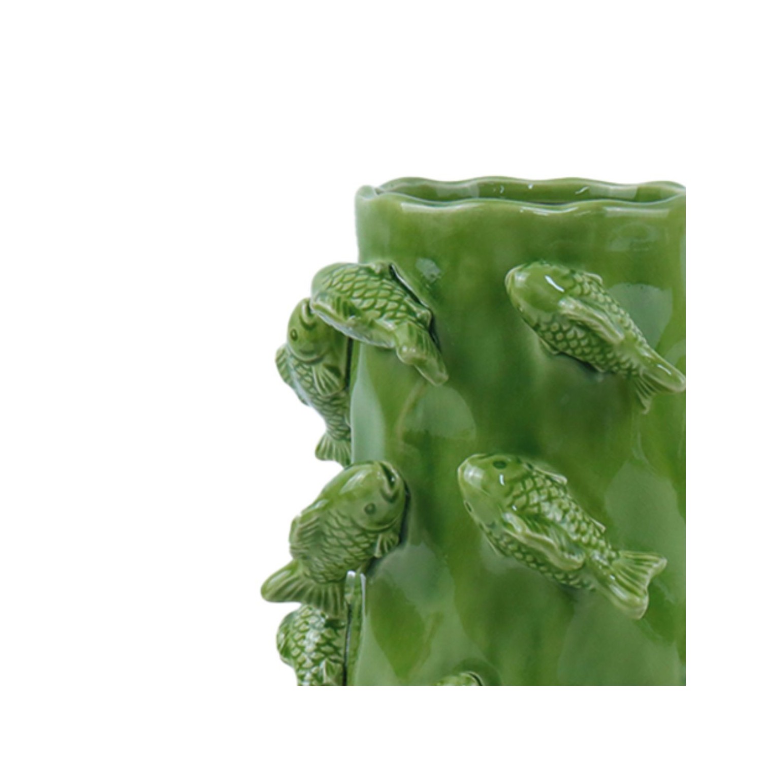 Vase Poisson Vert en céramique