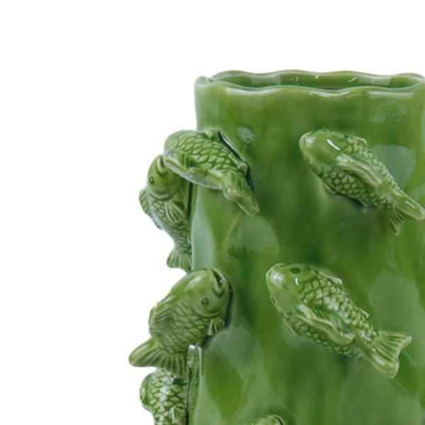 Vase Poisson Vert en céramique