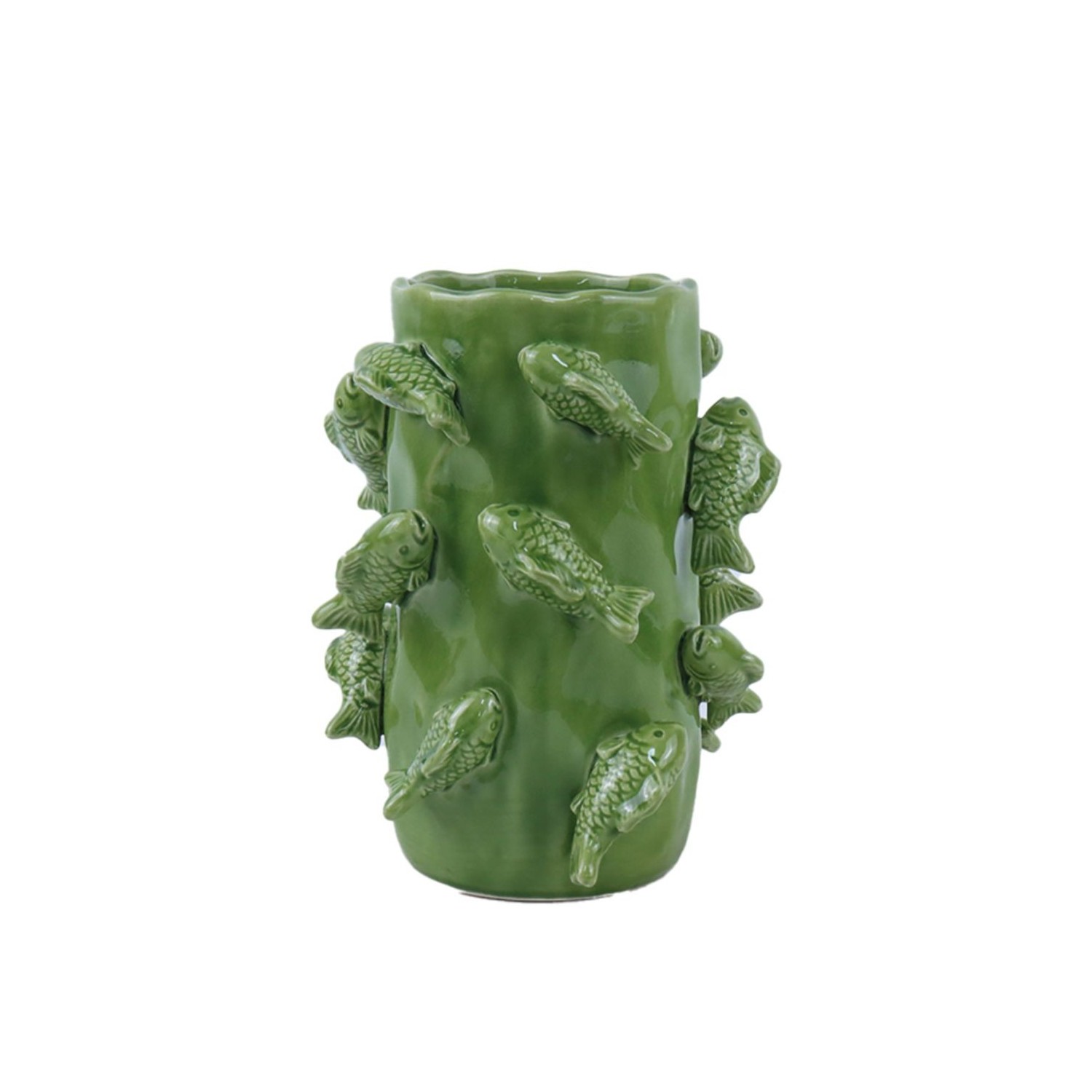 Vase Poisson Vert en céramique