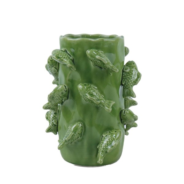 Vase Poisson Vert en céramique