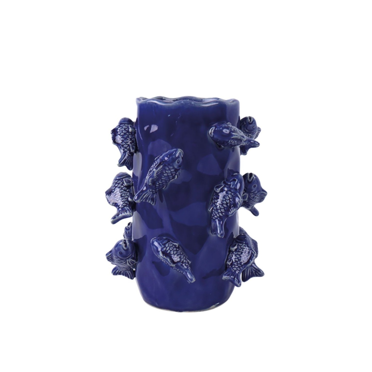 Vase Poisson Bleu en céramique