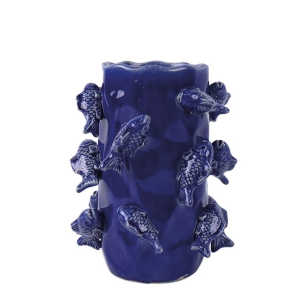 Vase Poisson Bleu en céramique