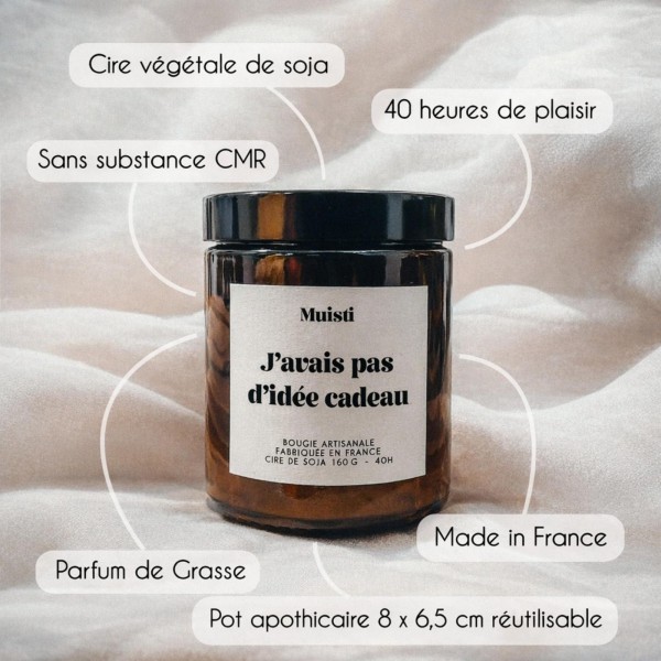 Bougie parfumée « J’avais pas d’idée cadeau »