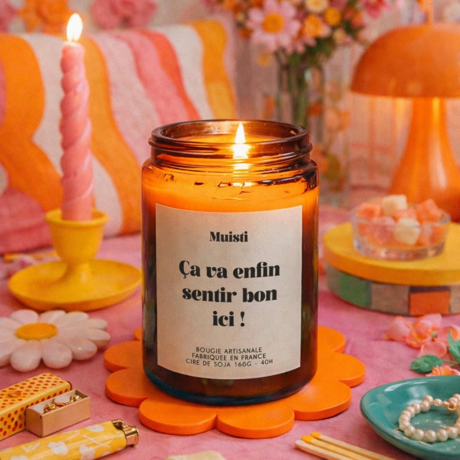 Bougie parfumée « Ça va enfin sentir bon ici »