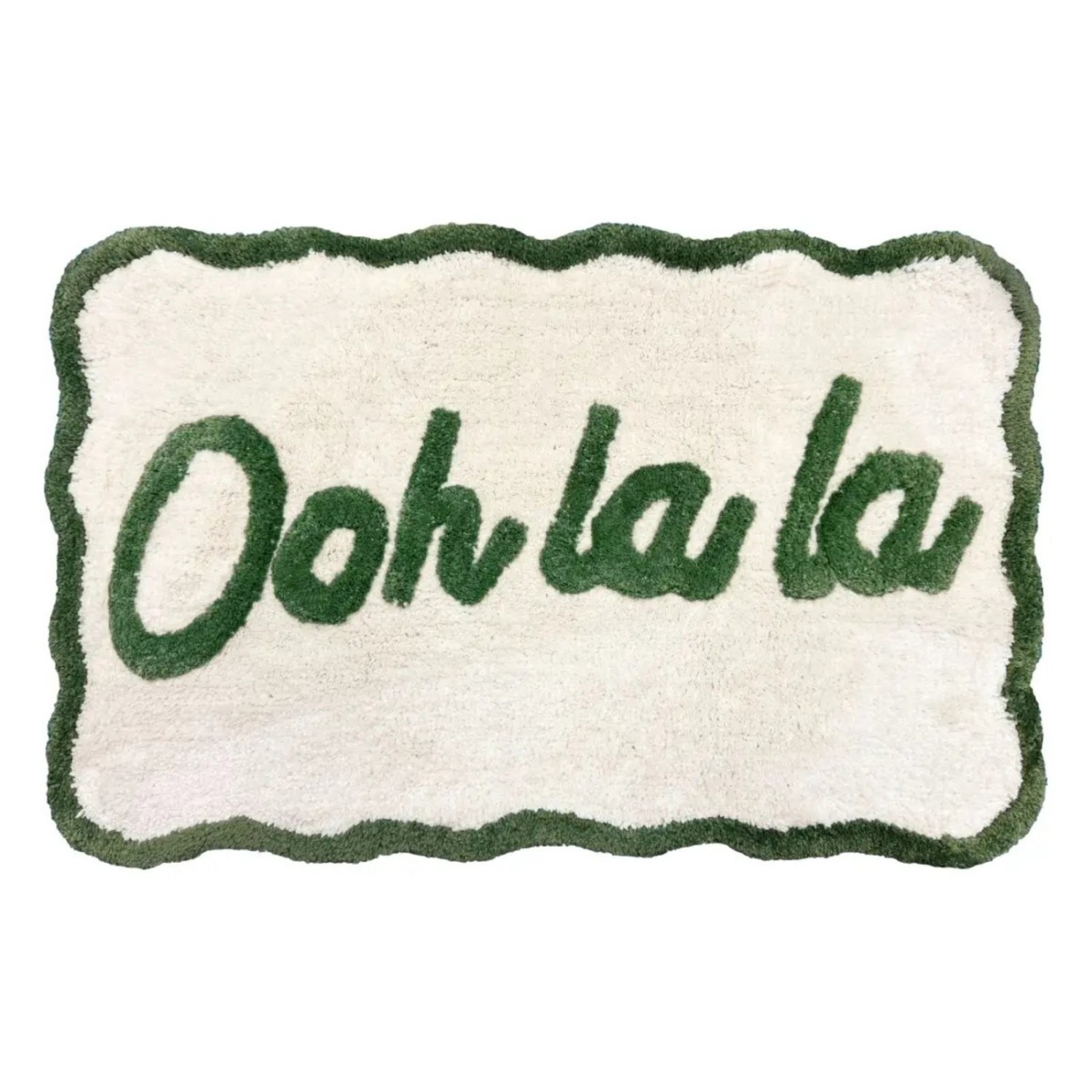 Tapis de bain antidérapant « Ooh La La » - Vert/Crème