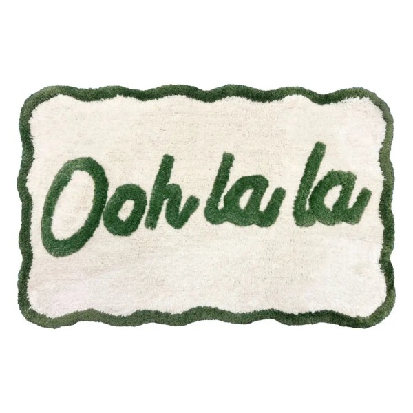 Tapis de bain antidérapant « Ooh La La » - Vert/Crème