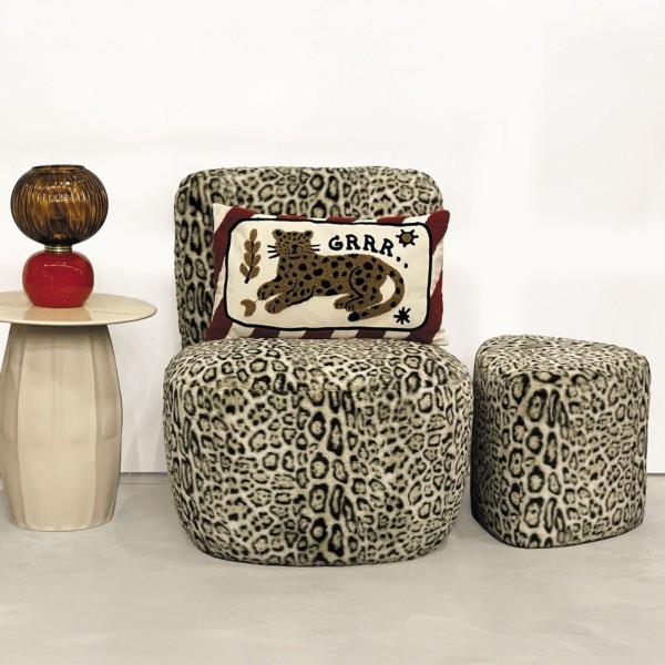 Tabouret Eve léopard