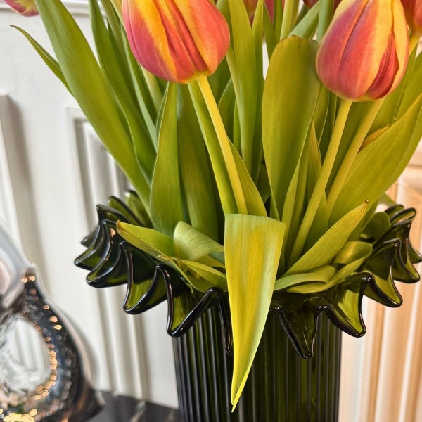 Vase Froufrou vert foncé