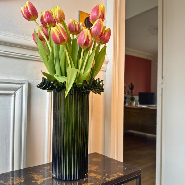 Vase Froufrou vert foncé
