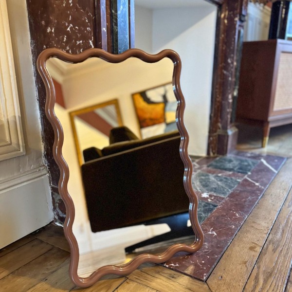 Miroir Ondulé Marron