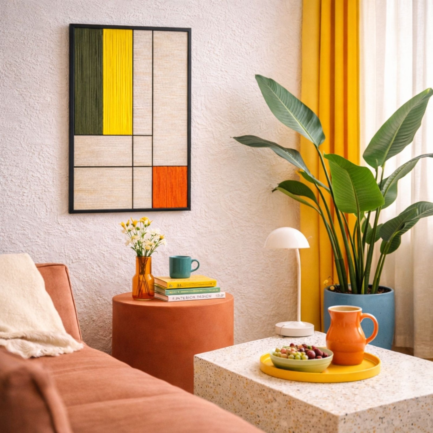Décor mural tissé Popart kaki 70x50 cm