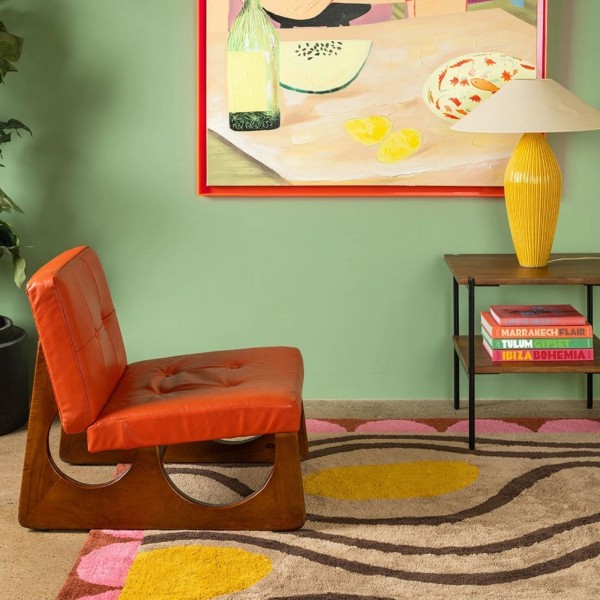 Tapis en coton recyclé abstrait Madeleine