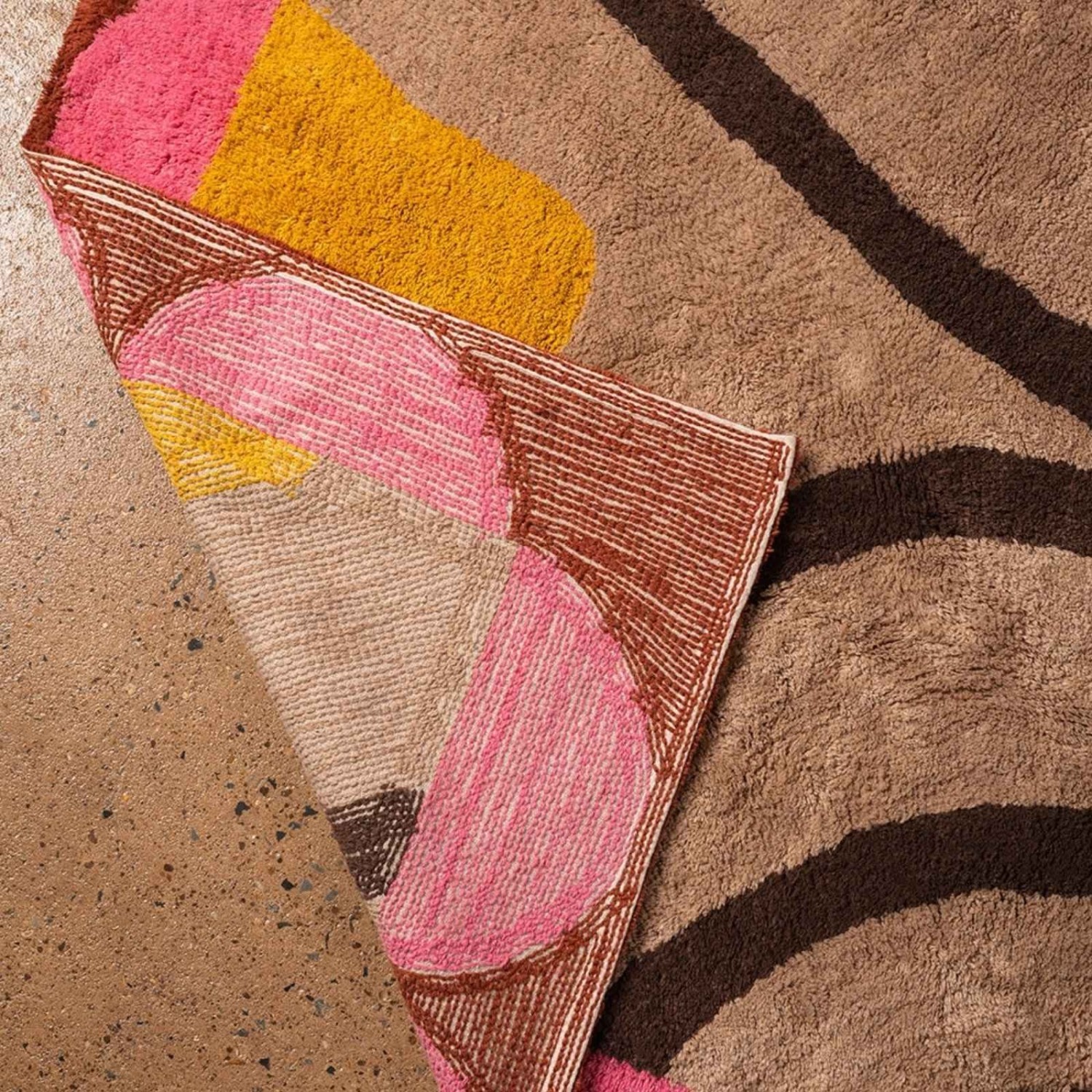 Tapis en coton recyclé abstrait Madeleine