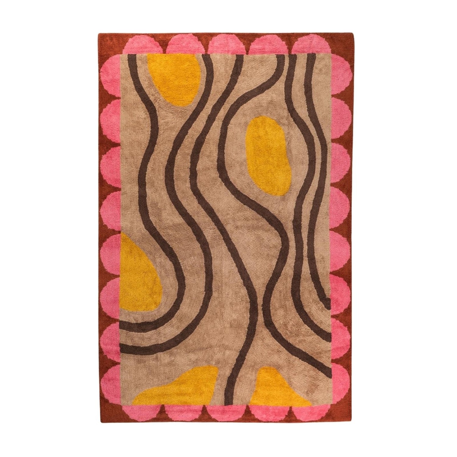 Tapis en coton recyclé abstrait Madeleine